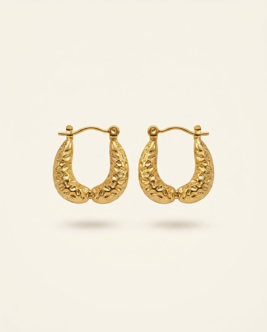 Golden Terrain Hoop Earrings