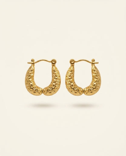 Golden Terrain Hoop Earrings