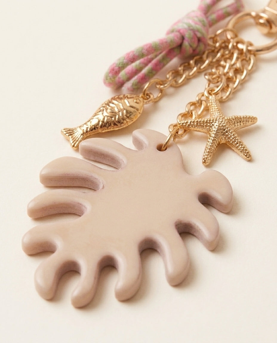 Palm Leaf Bow Keychain