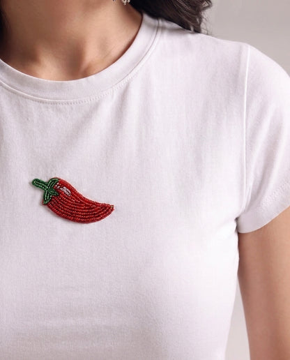 The Mirchi Beaded Tank Top - White