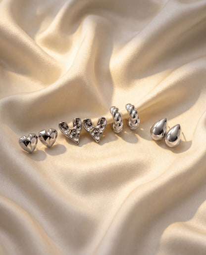 The Silver Earrings  Edit - Set of 4