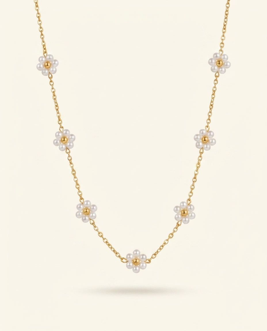 Golden Antitarnish Flower Chain Necklace