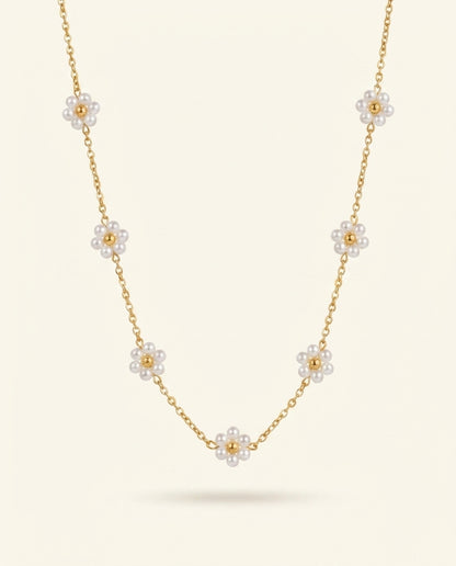 Golden Antitarnish Flower Chain Necklace