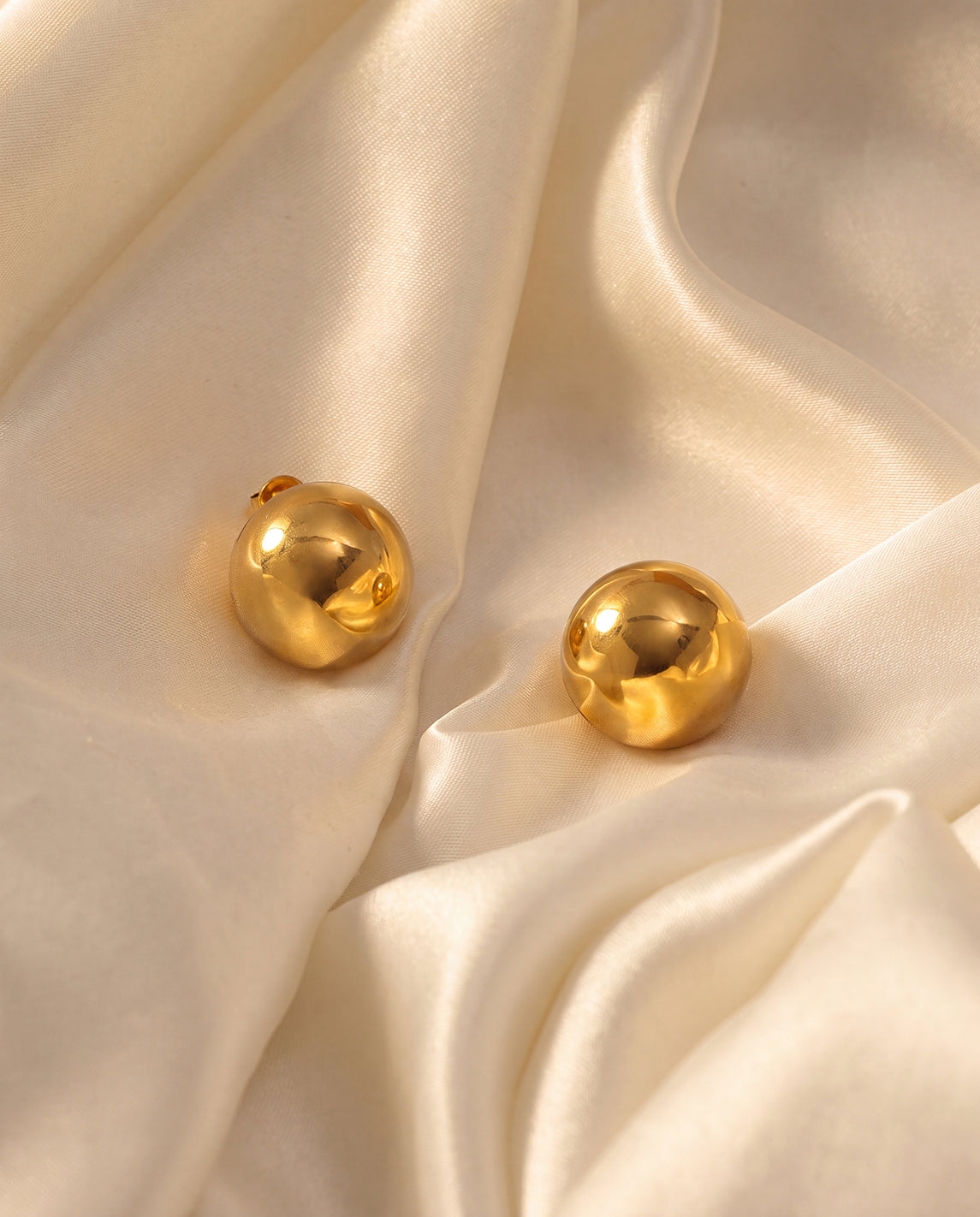 The Dome Stud Anti Tarnish Earrings - Gold
