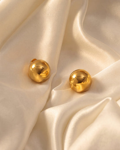 The Dome Stud Anti Tarnish Earrings - Gold