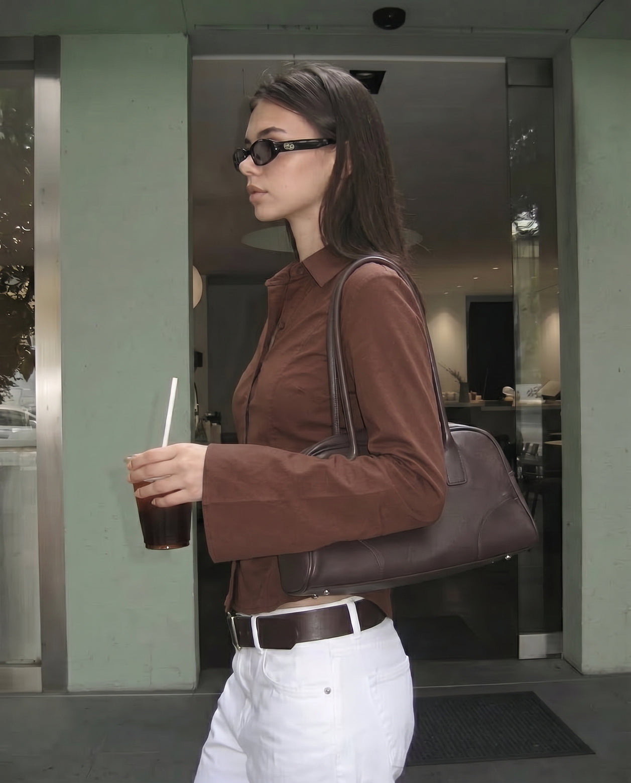 Mocha Brown Flared Sleeve Shirt
