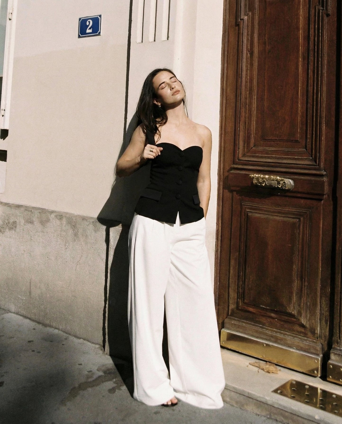 Black Strapless Bandeau Top