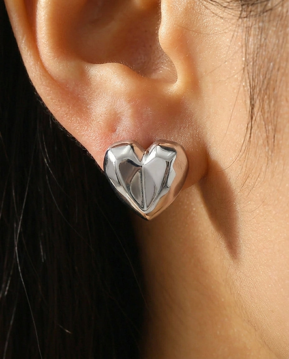 Faceted Heart Earrings