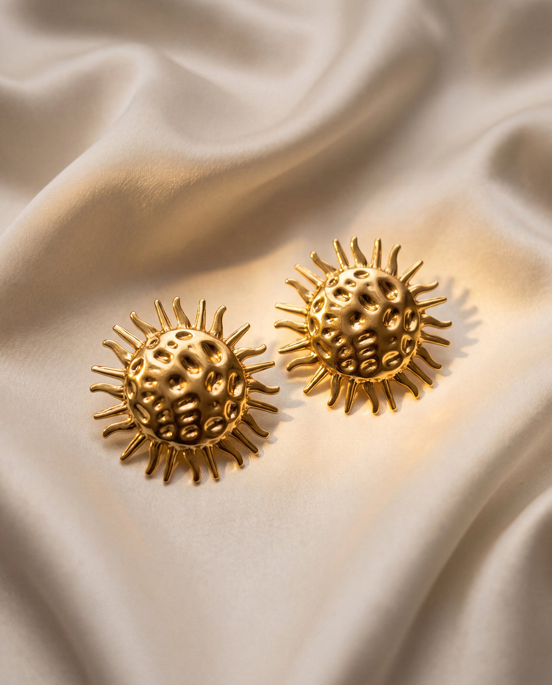 The Cosmic Sun Anti Tarnish Earrings - Gold