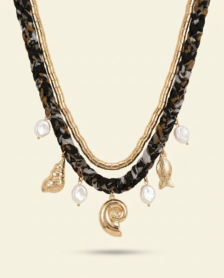 Beaded Charm Chain Necklace