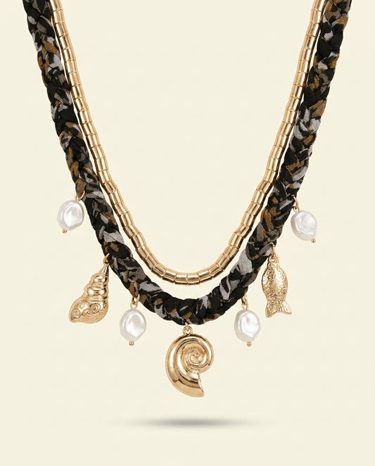 Beaded Charm Chain Necklace