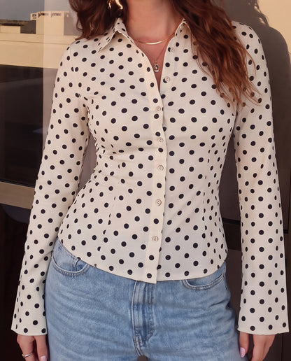 Offwhite Polka Dot Fitted Shirt