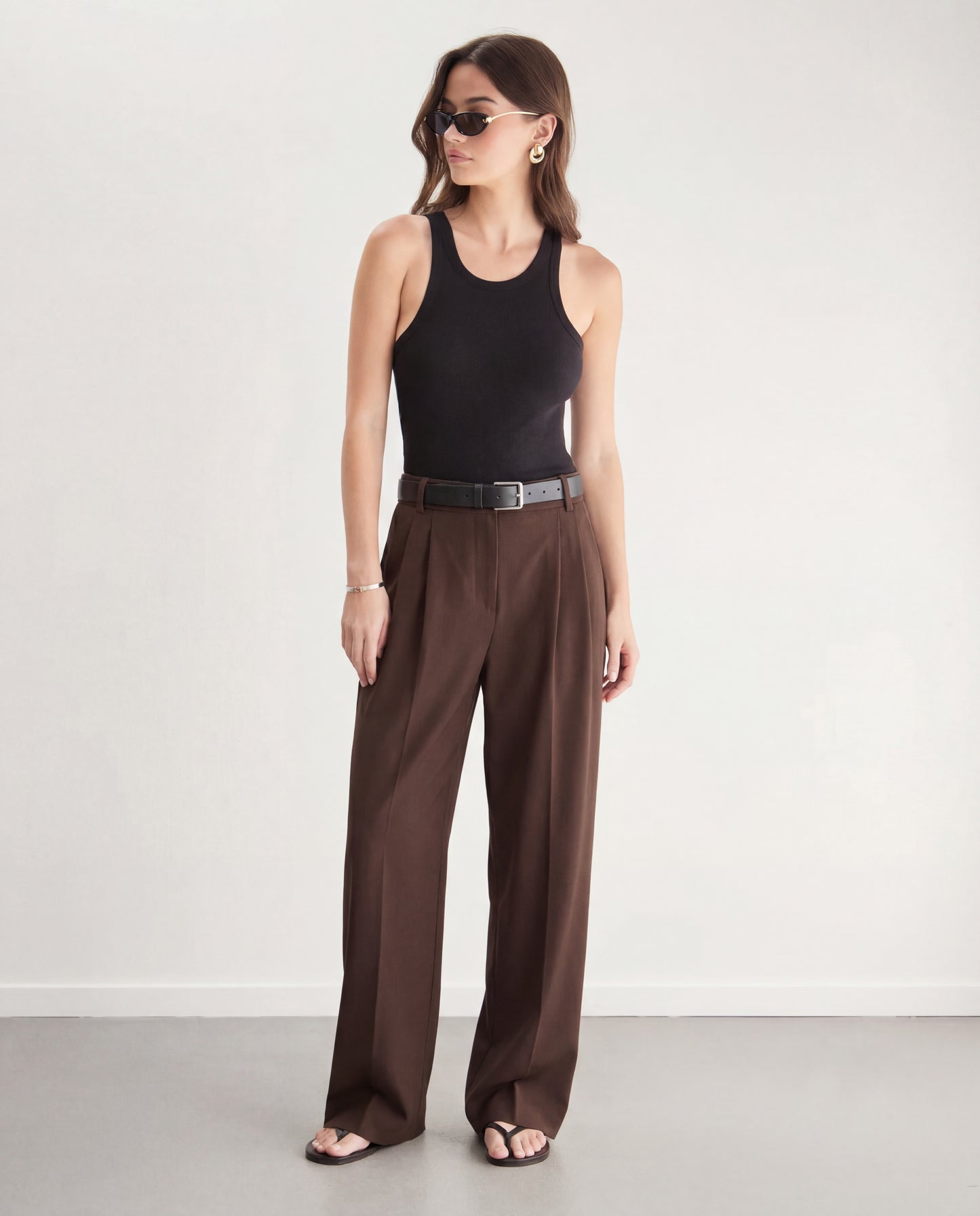Brown Pleated Trouser