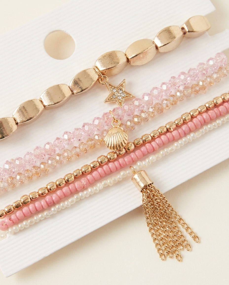 Pastel Tassel Bracelet Set