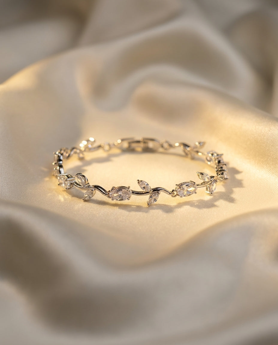 The Crystal Vine Anti Tarnish Bracelet - Silver