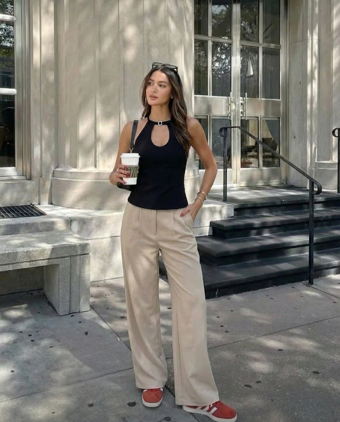 Black Keyhole Halter Top