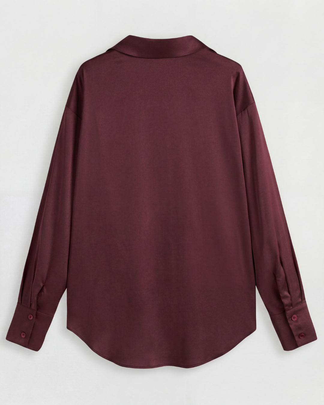 Burgundy Solid Satin Shirt