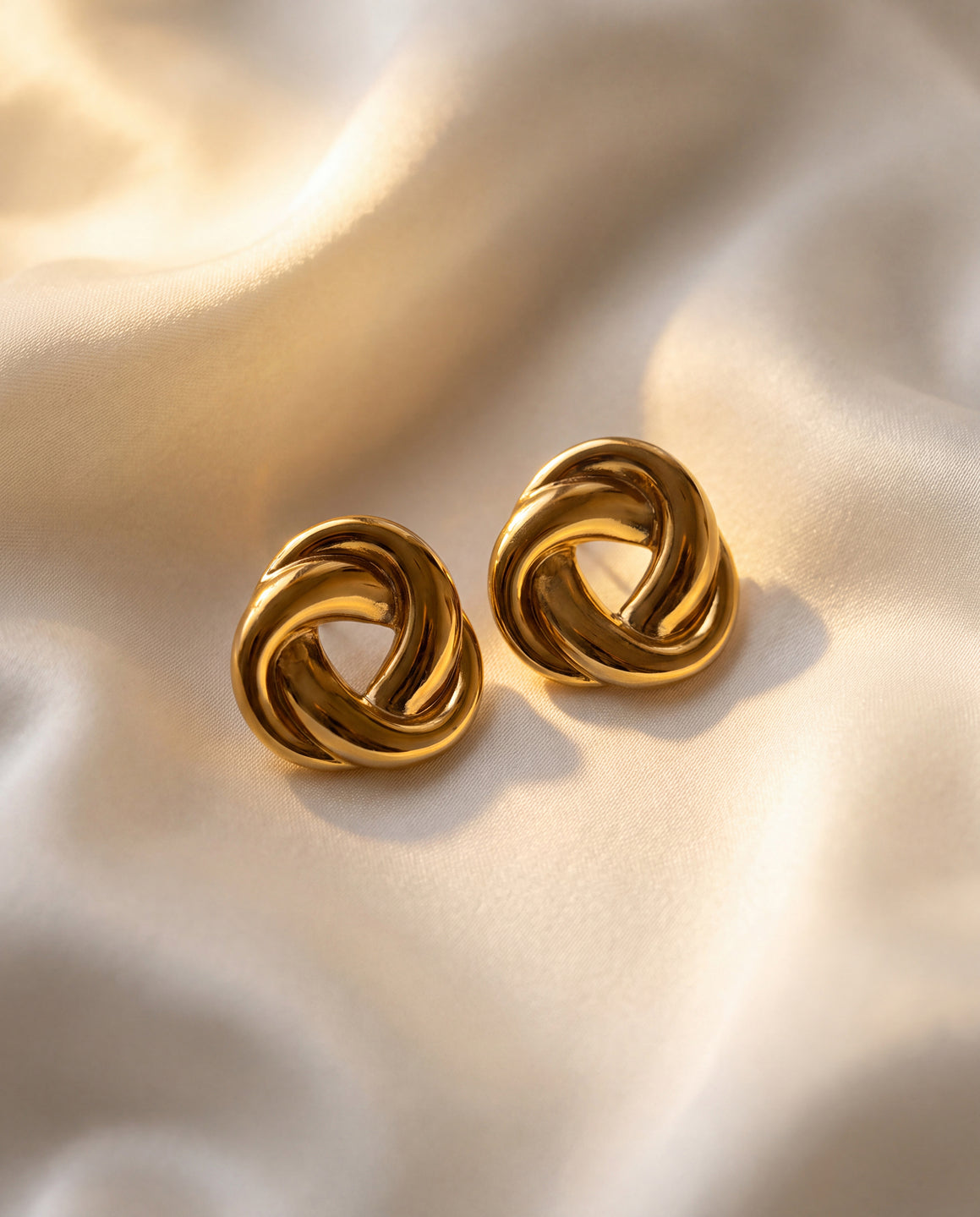 The Knot Stud Anti Tarnish Earrings - Gold