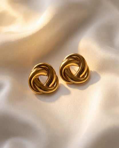 The Knot Stud Anti Tarnish Earrings - Gold