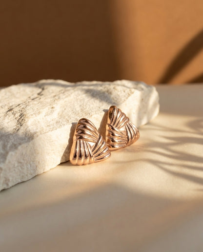 Fold Studs - Rose Gold