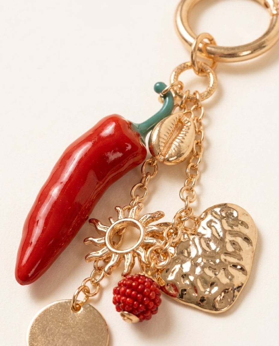 Scarlet Tassel Keychain