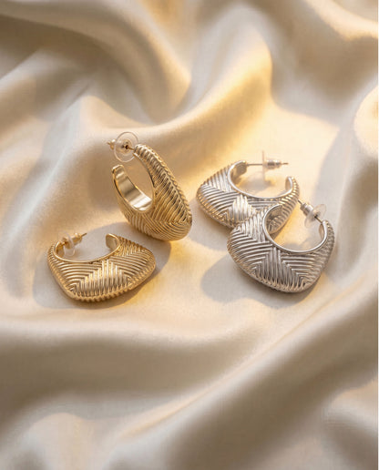 The Woven Hoop Earrings - Gold & Silver