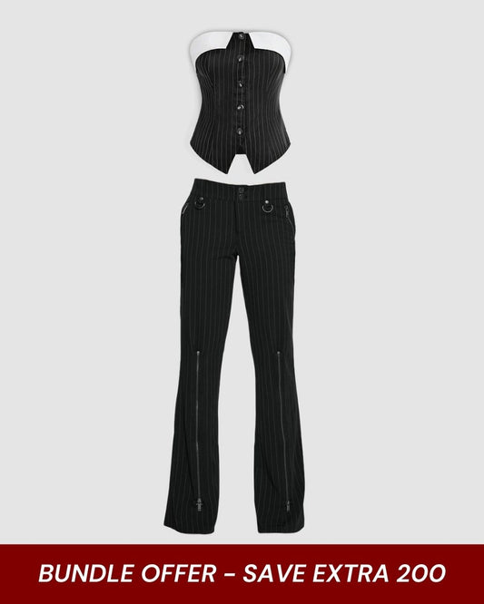 bottomwear,pants,casual,streetwear,woven,polly cotton,black,zipper pocket,zipper,straight fit,flared,full length,high rise,topwear,tops,casual, semi-formal,bold, glam, streetwear,woven,polycotton,black,pinstripes,contrast,tailored fit,bandeau,regular,slit hem,off shoulder,sleeveless,25010048BU