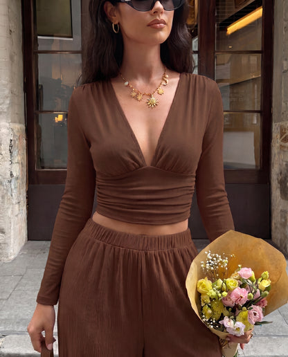 Ribbed Ruched Co Ord Set