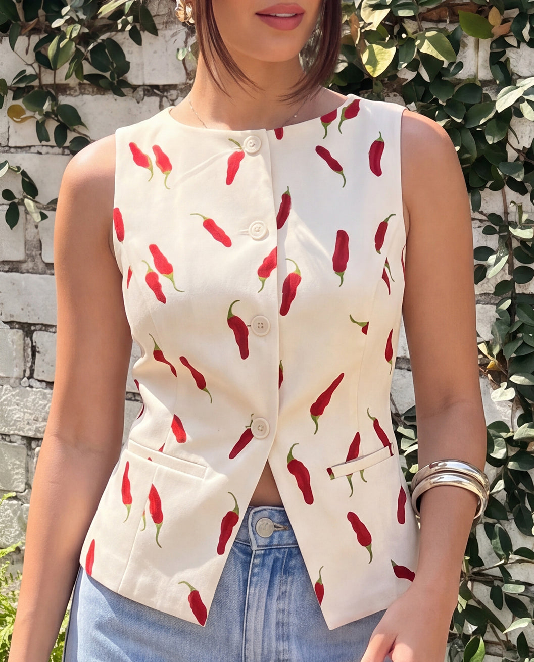 Red Pepper Statement Waistcoat