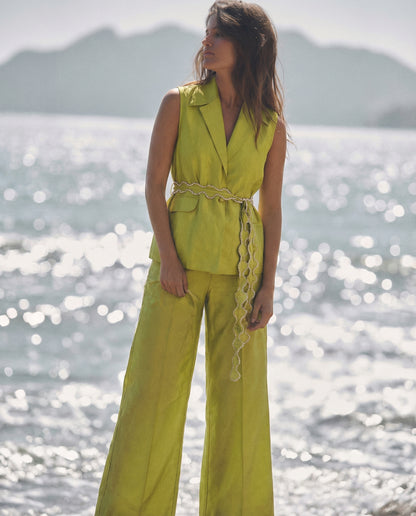 Lime Green Top and Pant Co-ord Set