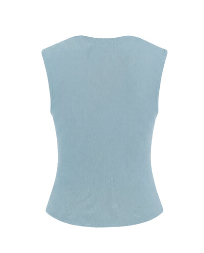 Powder Blue Cowl Neck Top
