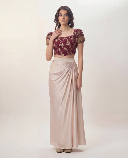 Puff Sleeve Corset Top and Skirt Coord Set