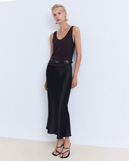 bottomwear,skirts,casual chic, outdoor events, party,glam, summer, urban fit, vintage,woven,satin,black,zipper,skinny fit,a-line skirt,maxi,a-line,mid rise, 25060054GG, OY2082