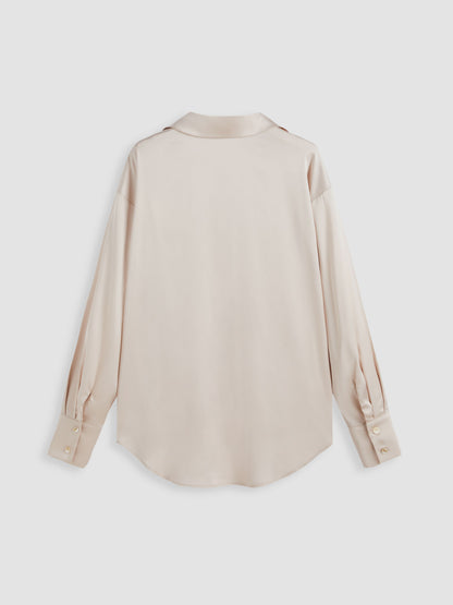 Champagne Solid Satin Shirt