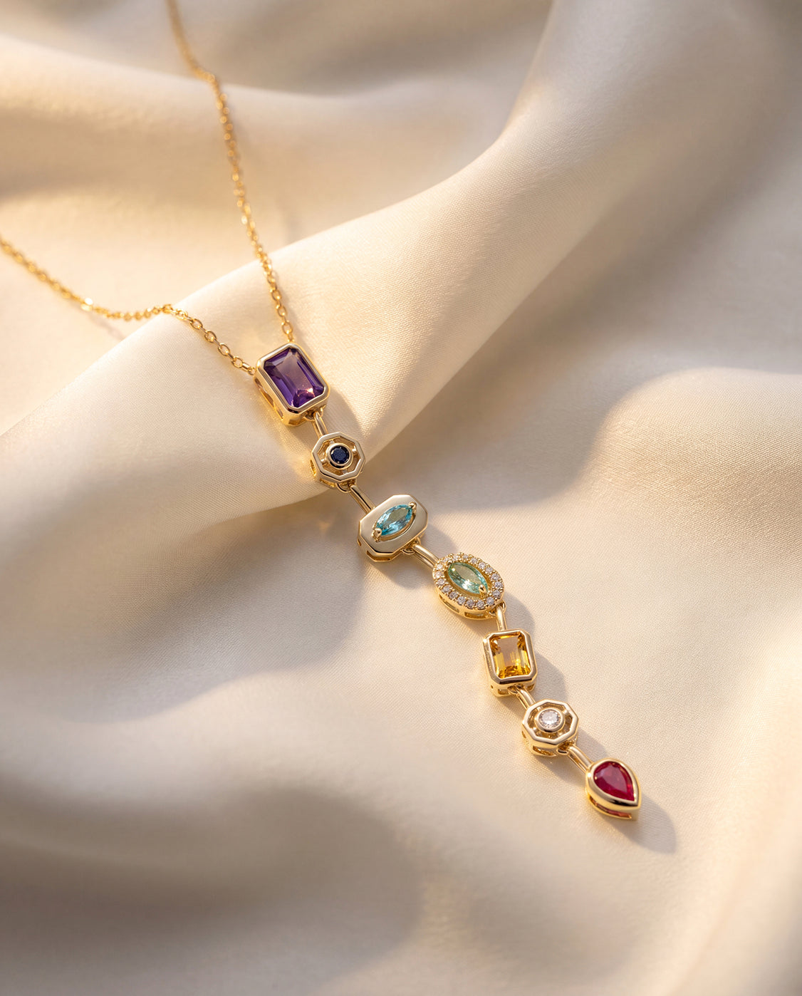 The Rainbow Stack Anti Tarnish Necklace - Gold