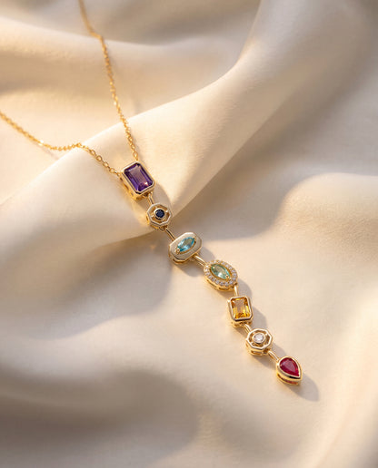 The Rainbow Stack Anti Tarnish Necklace - Gold