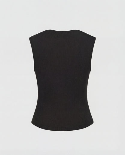 Midnight Black Cowl Neck Top
