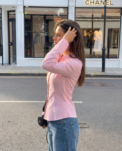 Soft Pink Flared Shirt