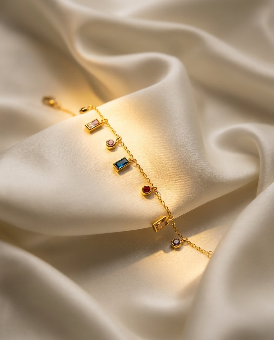 The Jewel Drop Anti Tarnish Bracelet - Gold