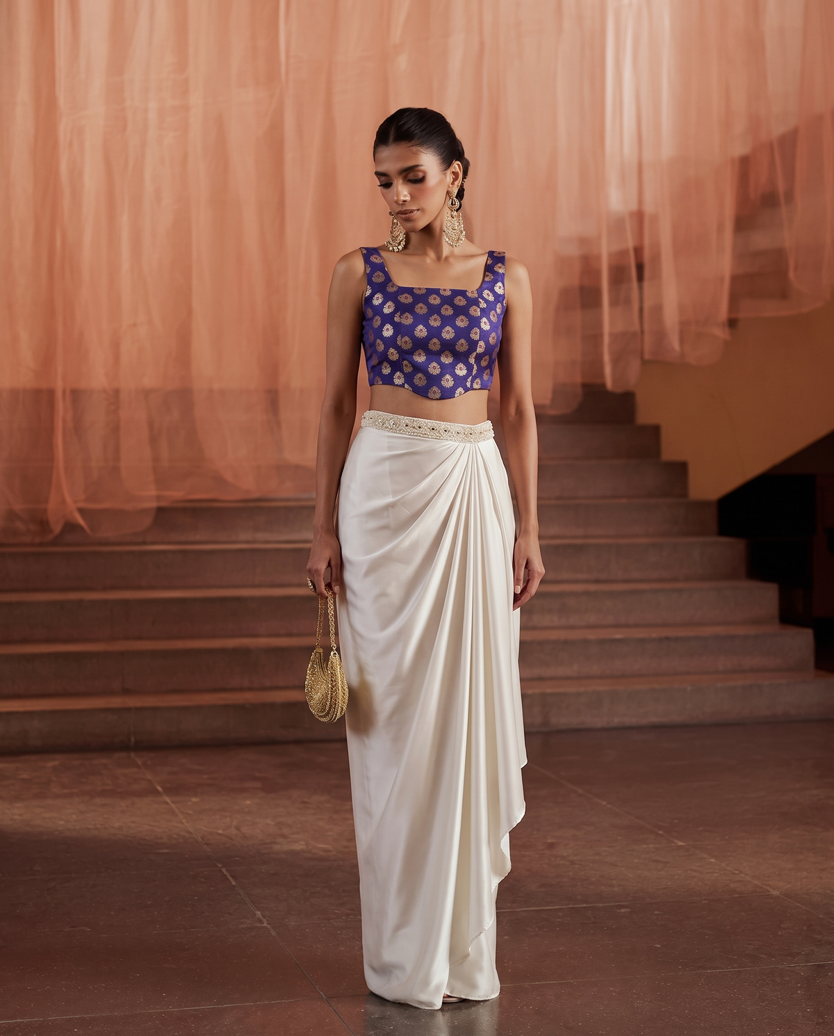 Kashni Purple Brocade Corset Top