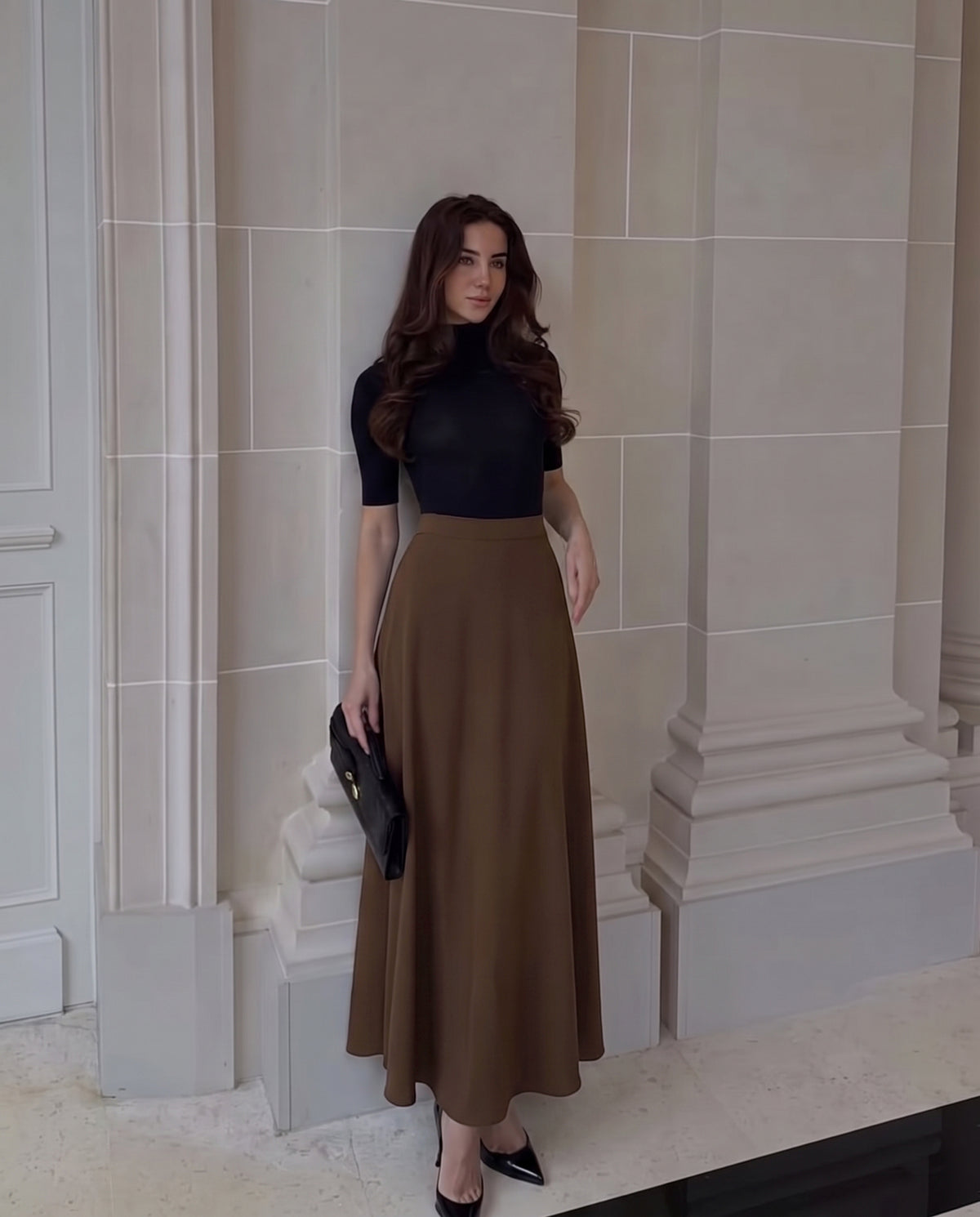 Flared A Line Maxi Skirt
