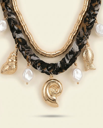 Beaded Charm Chain Necklace