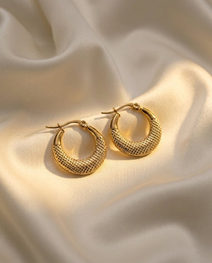 The Caviar Anti Tarnish Hoops - Gold