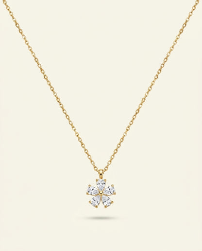 Golden Antitarnish Crystal Bloom Necklace