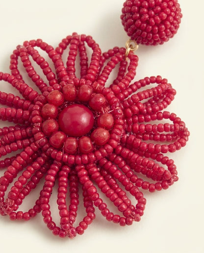 Crochet Flower Stud Earrings