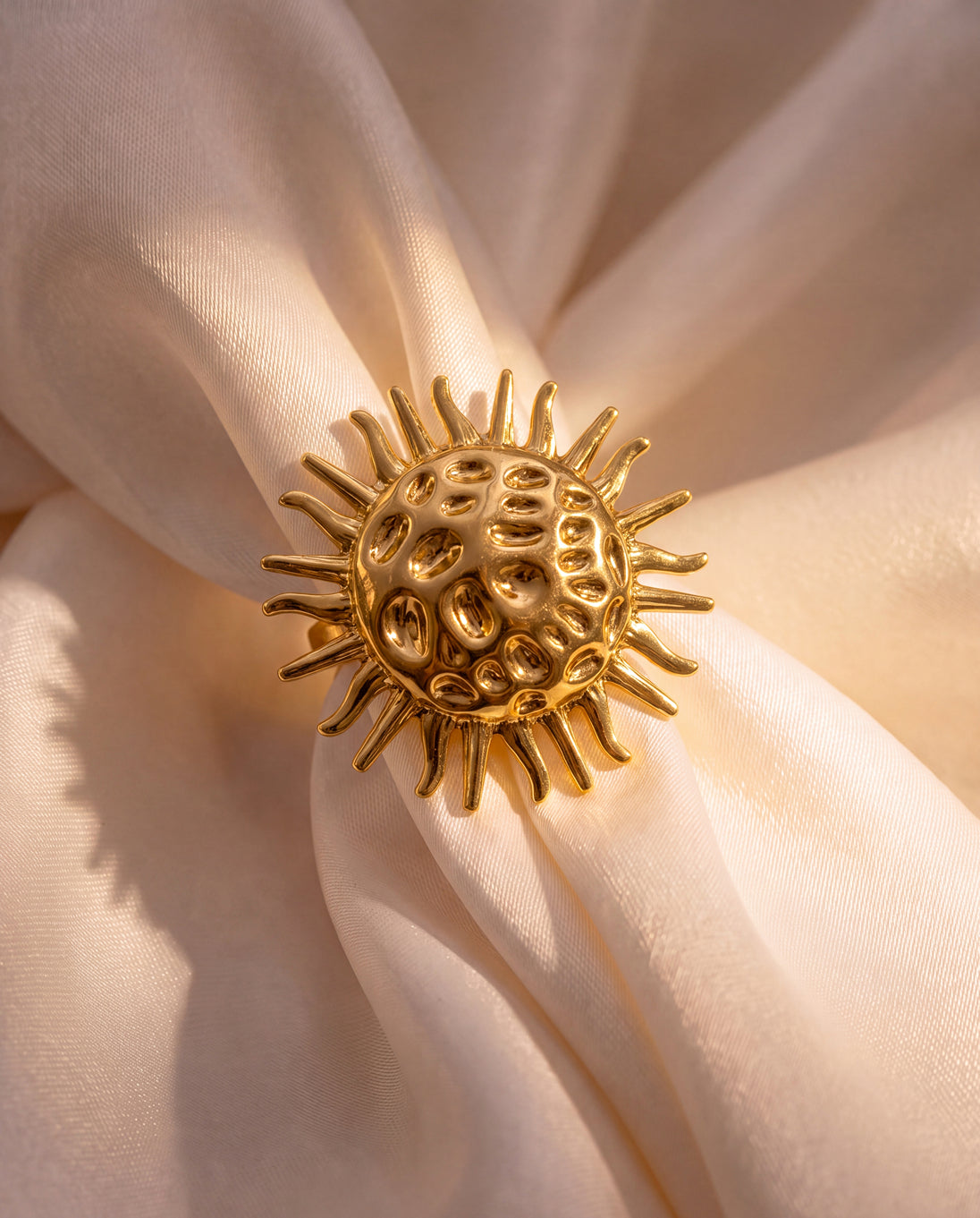 The Cosmic Sun Anti Tarnish Rings - Gold
