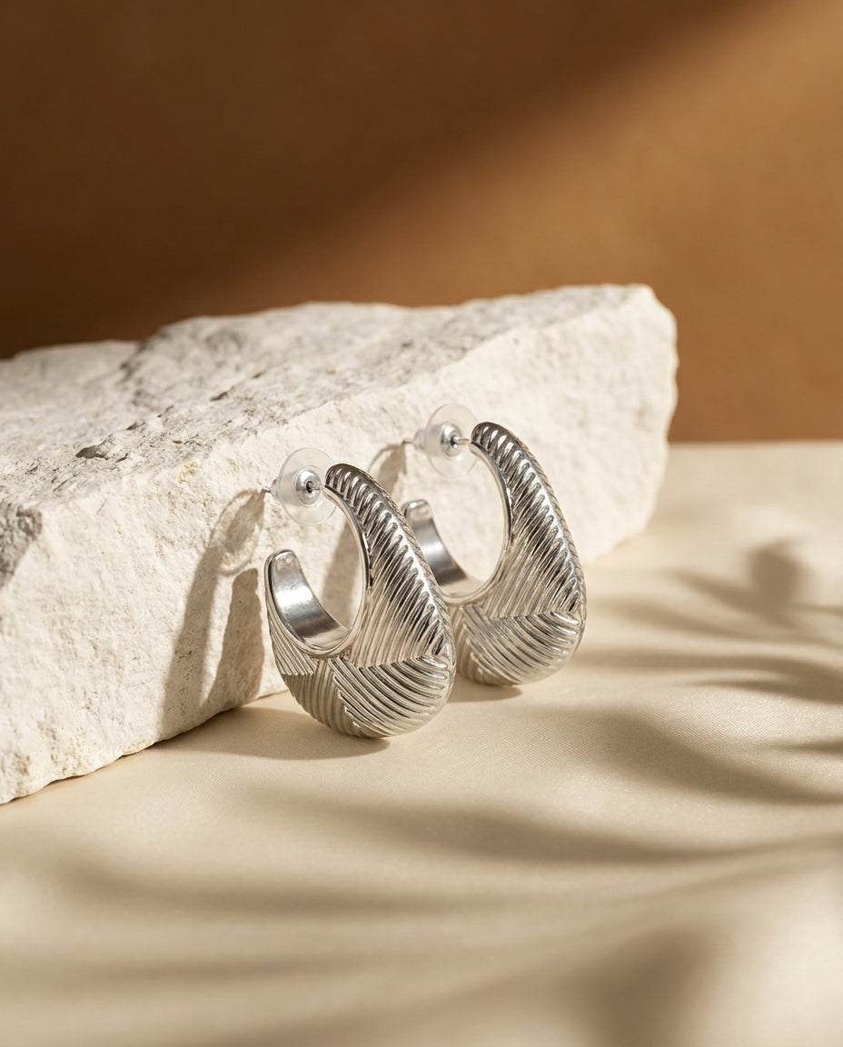 Ripple Hoops - Silver
