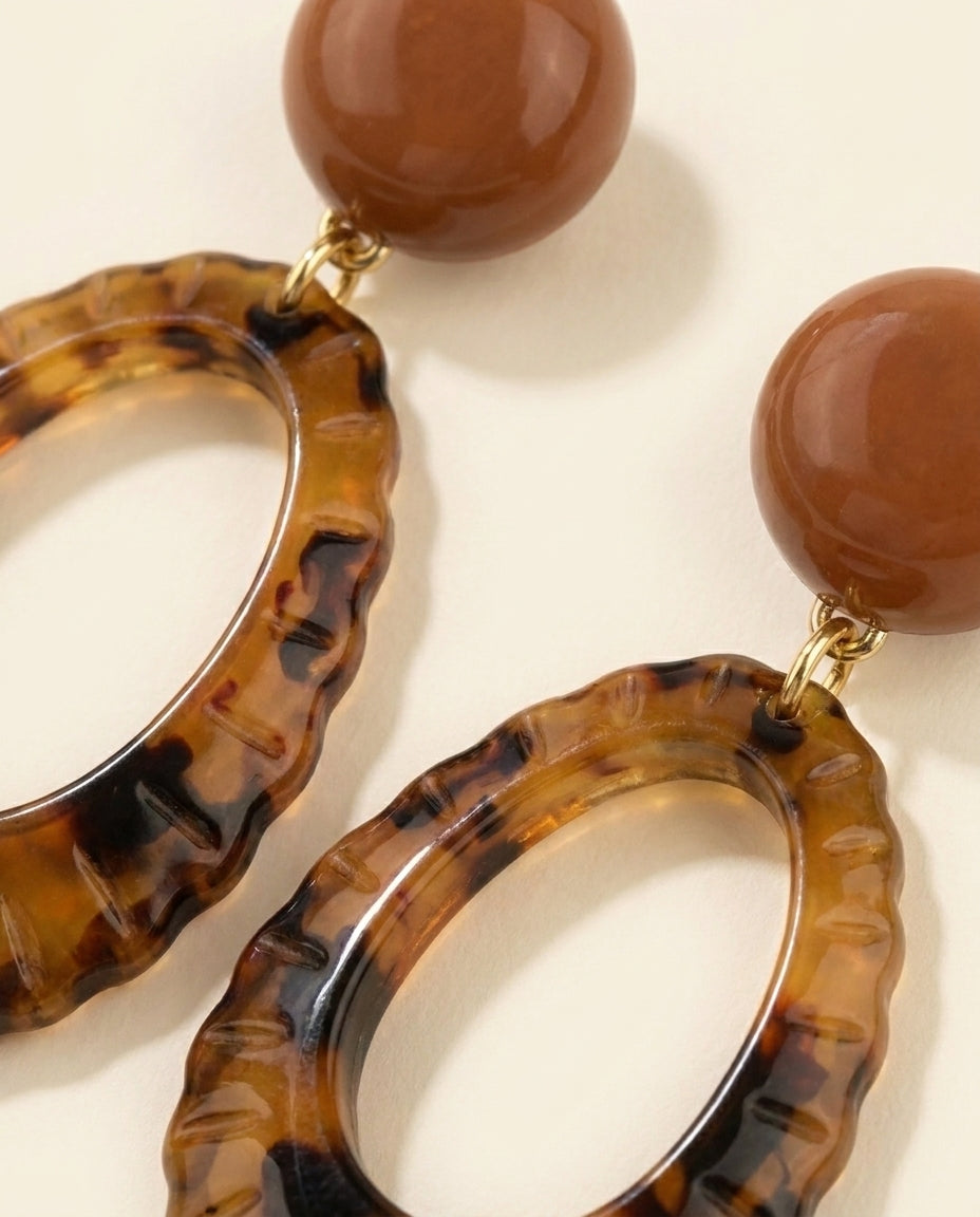 Tortoiseshell Oval Drops