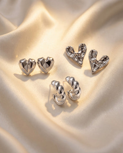 The Silver Earrings Edit - Set of 3