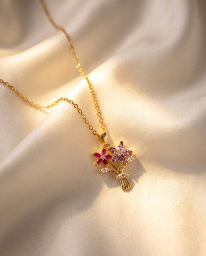 The Bloom Bouquet Anti Tarnish Necklace - Gold